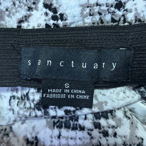 Sanctuary Black White Snakeskin Snake Animal Print Pull On Midi A-line Skirt S - Picture 5 of 6